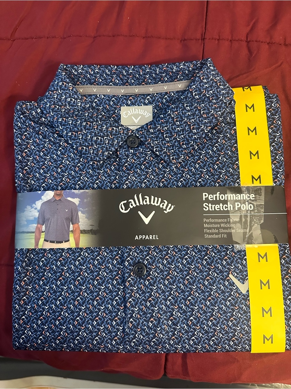 Callaway Men's Blue Multi-Pattern Performance Polo